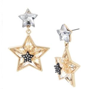 BETSEY JOHNSON CELESTIAL PUNK STAR DROP
EARRINGS CRYSTAL
